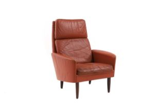 A Danish leather armchair,