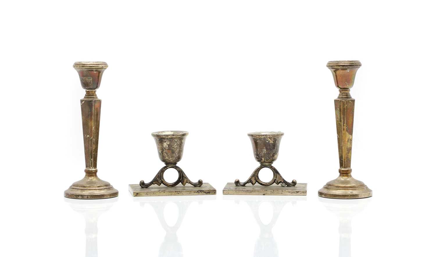 A pair of Mexican silver candlesticks - Image 2 of 3