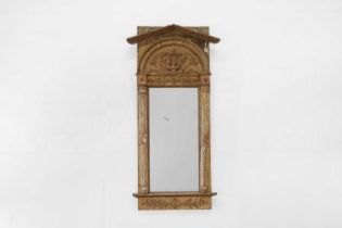 An Empire giltwood and gesso pier mirror,