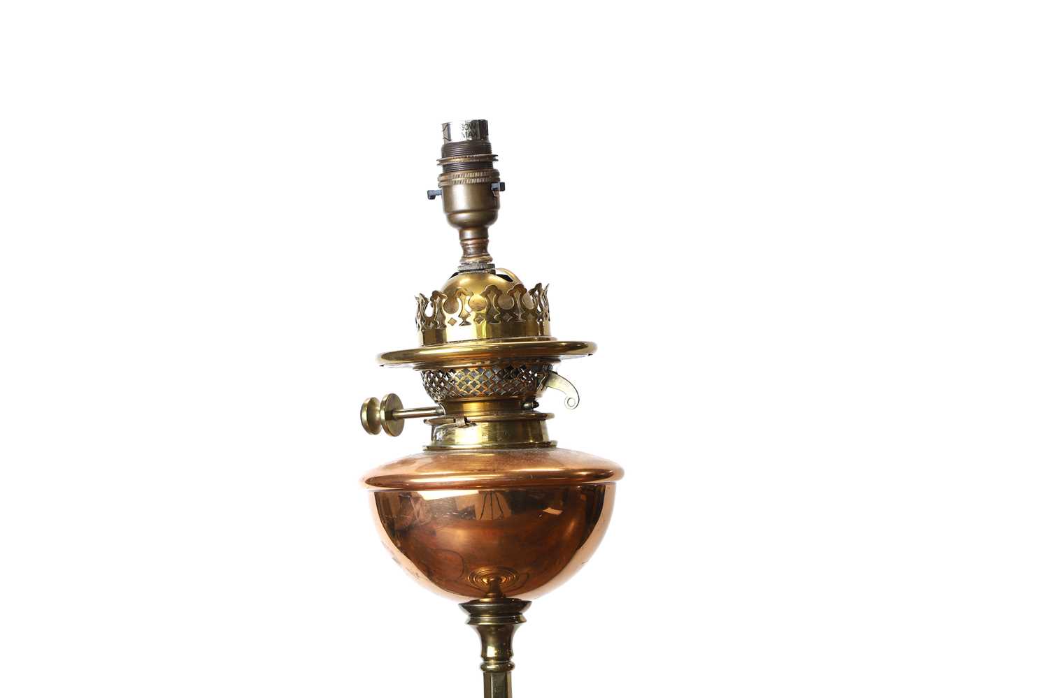A WAS Benson style brass table lamp, - Image 3 of 3