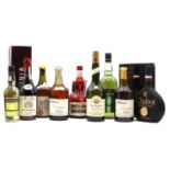 A collection of wines and spirits