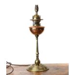 A WAS Benson style brass table lamp,