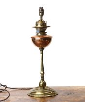 A WAS Benson style brass table lamp,