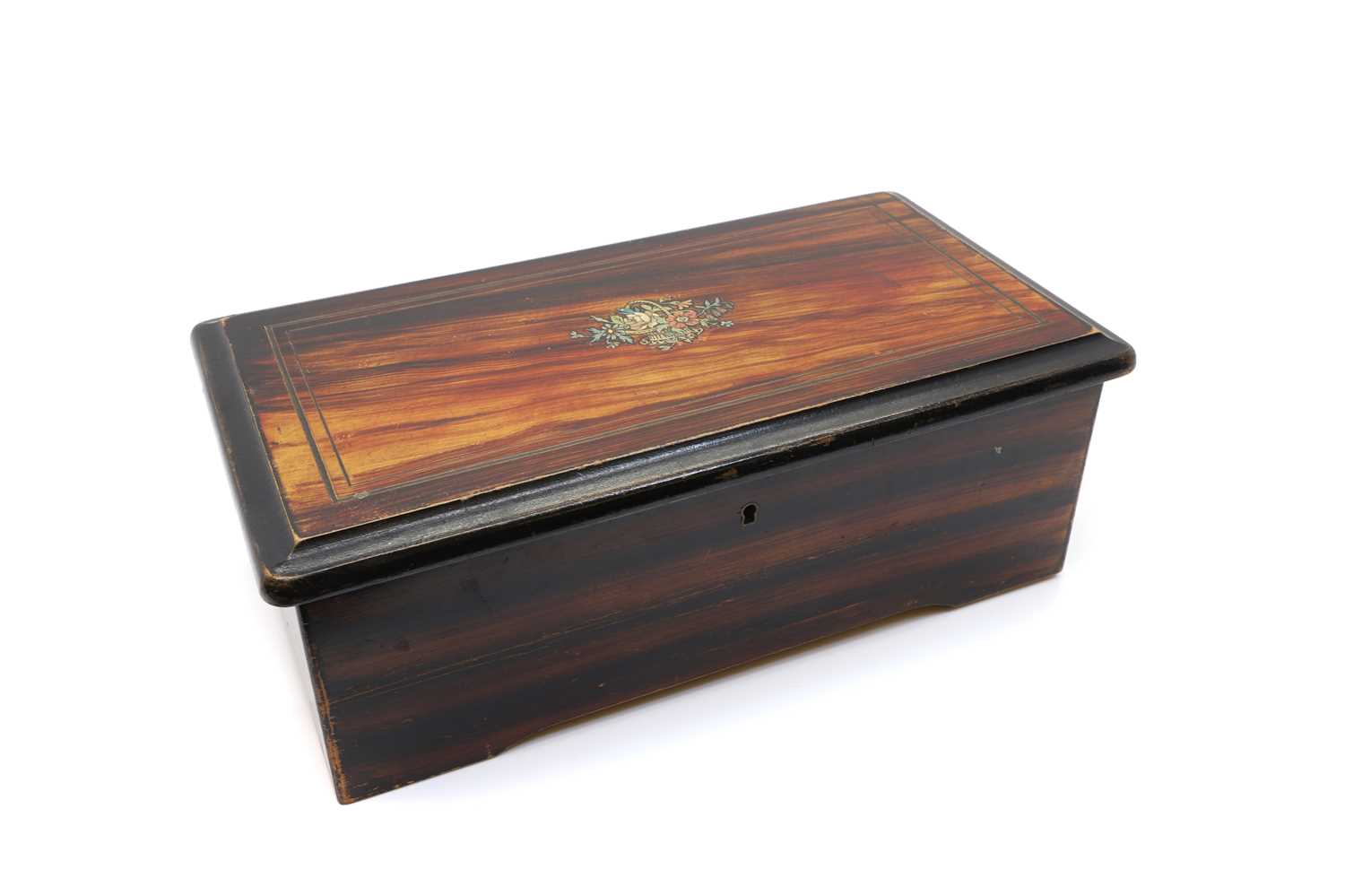 A Swiss simulated rosewood musical box