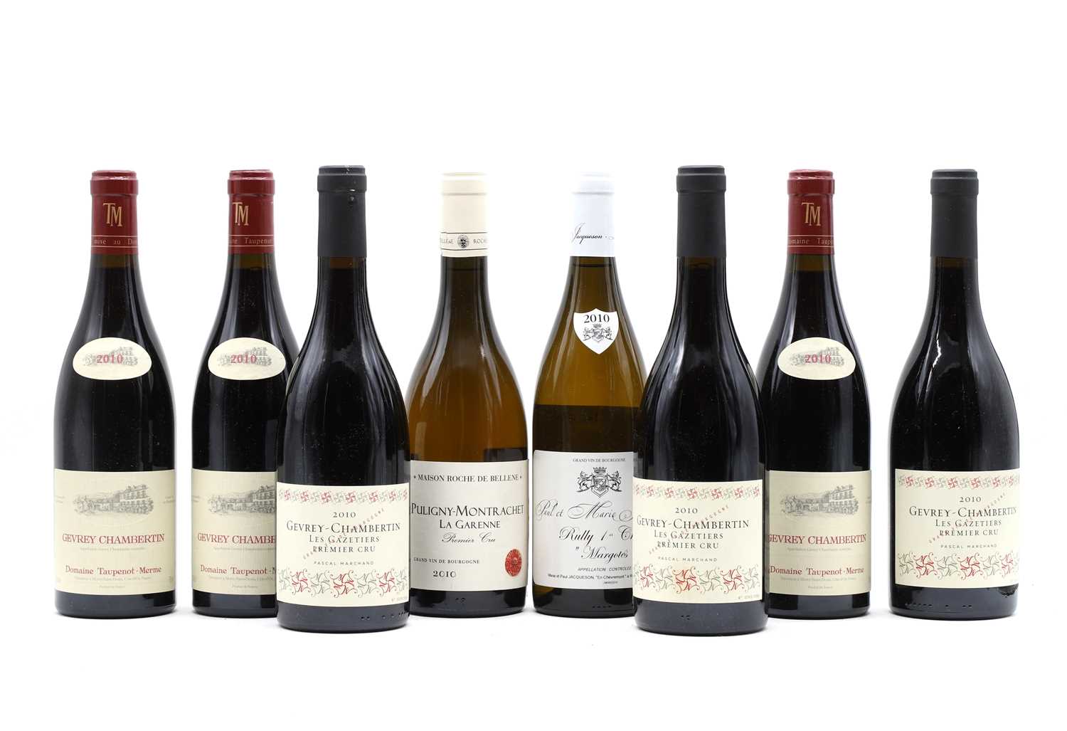 A selection of red and white Burgundy wines