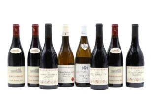 A selection of red and white Burgundy wines