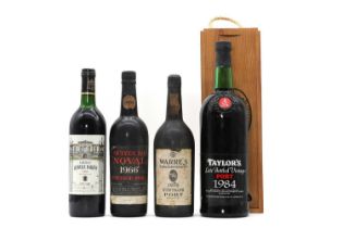 A collection of port and wine