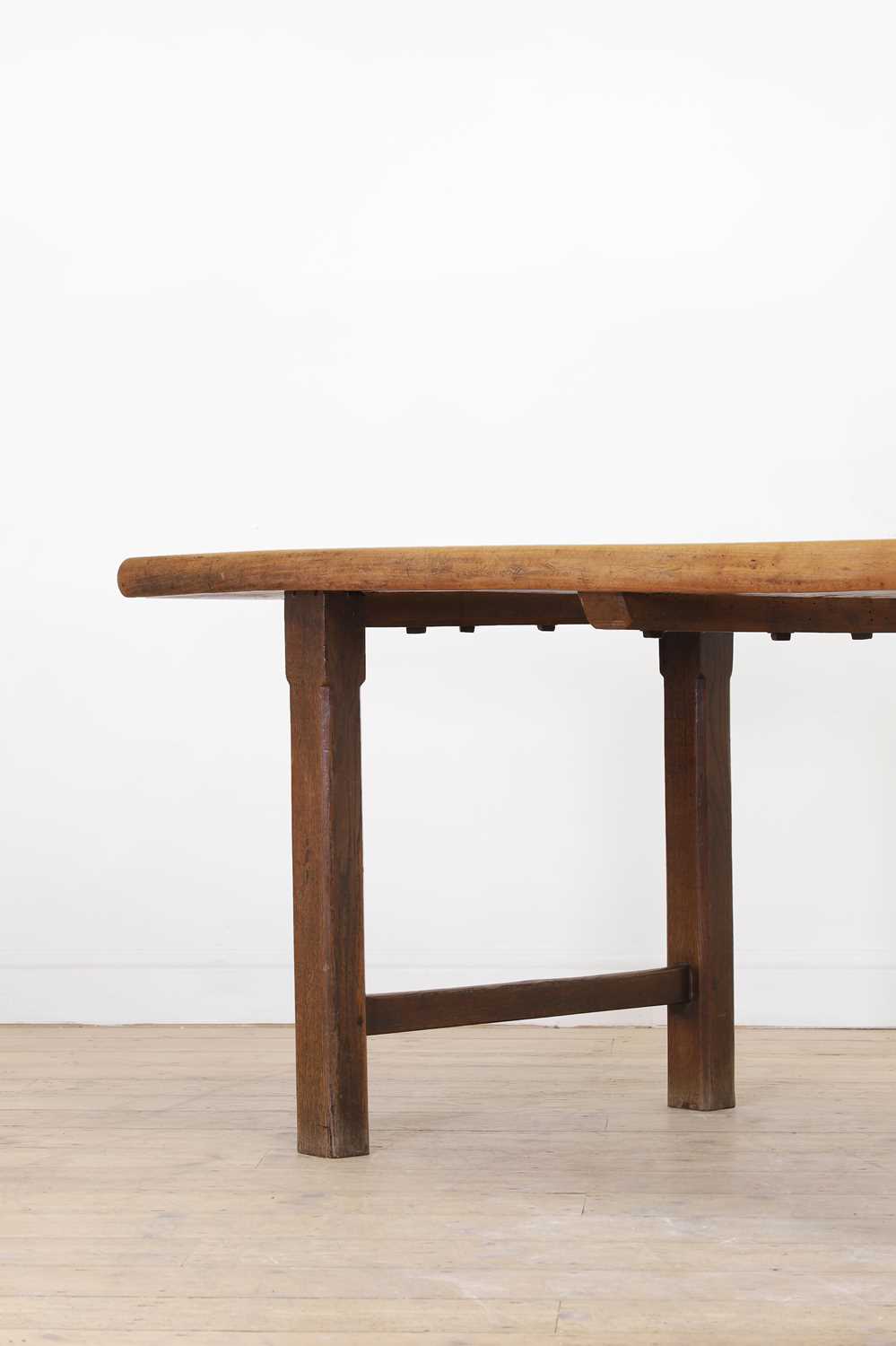 A provincial oak and beech farmhouse table, - Image 3 of 5