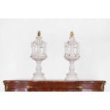 A pair of white-glazed pottery table lamps by Casa Pupo,
