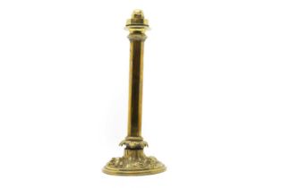 A brass oil lamp,