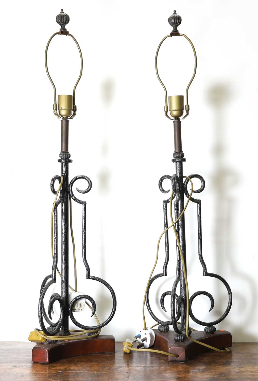 A wrought and cast metal four-arm candle wall sconce, - Image 3 of 5