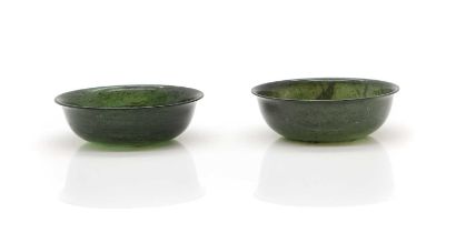 A pair of Chinese hardstone bowls,