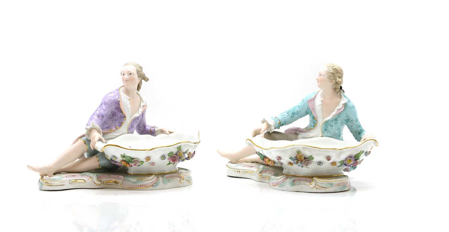 A pair of Meissen sweet meat dishes,