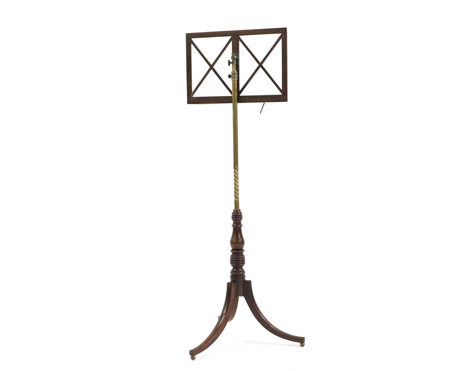A George III mahogany and brass music stand, - Image 2 of 3