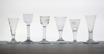 A group of 18th century drinking glasses