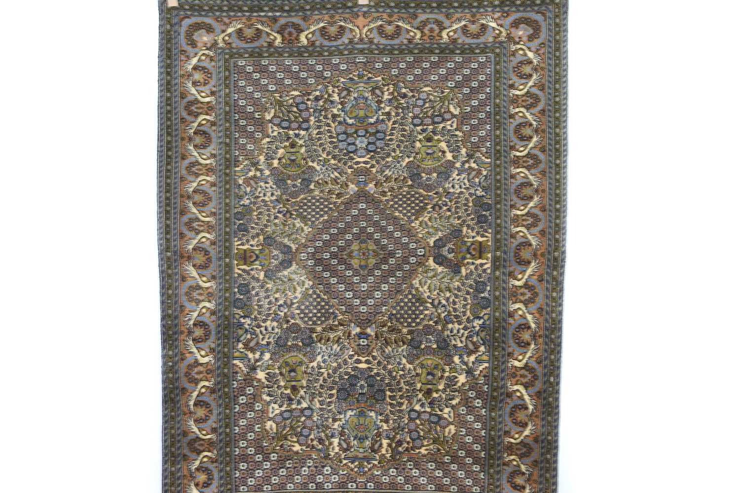 A Central Persian part silk Qum rug, - Image 2 of 3