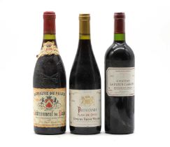 A selection of French red wines