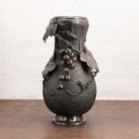 A Japanese bronze vase,