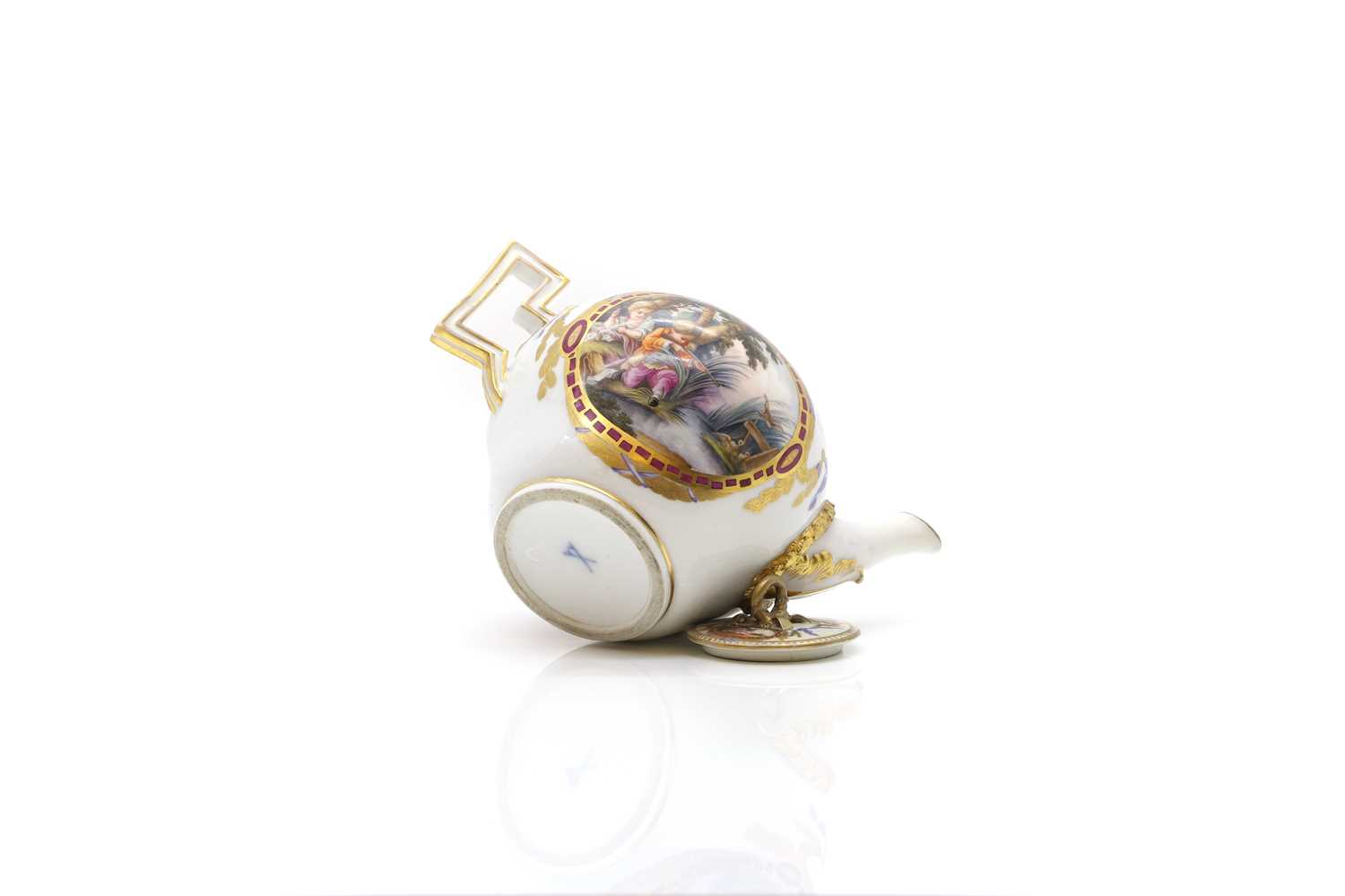 A Meissen style porcelain teapot and cover, - Image 3 of 5