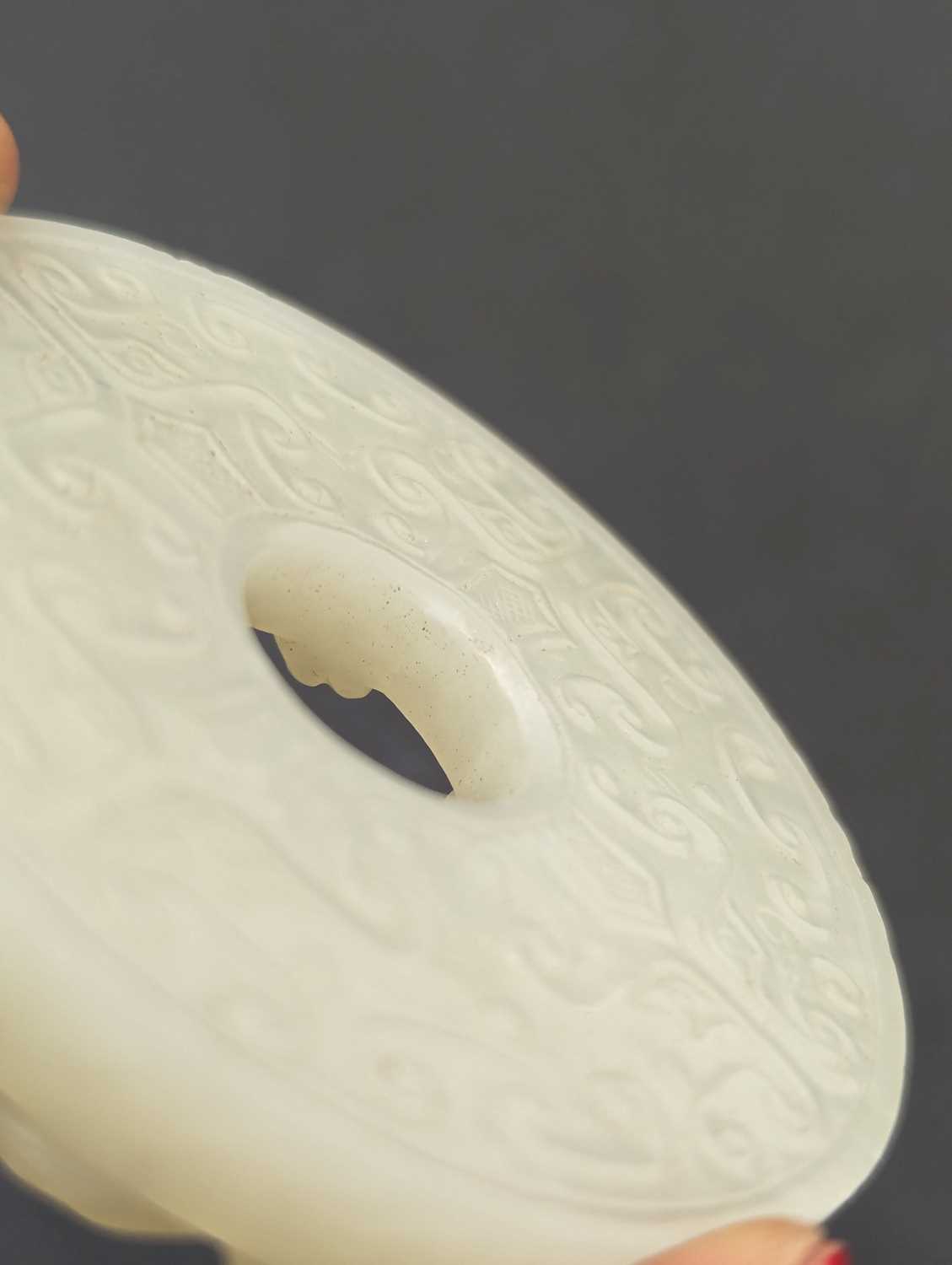 A group of three Chinese jade bi disc, - Image 19 of 29