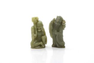 Two Chinese jade figures,