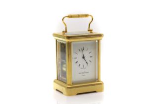 A brass carriage clock