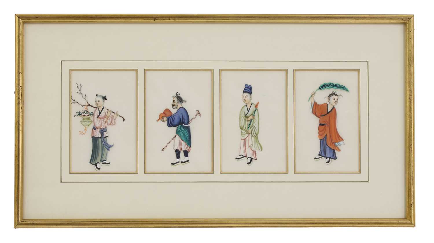 A collection of Chinese pith paper paintings, - Image 5 of 7