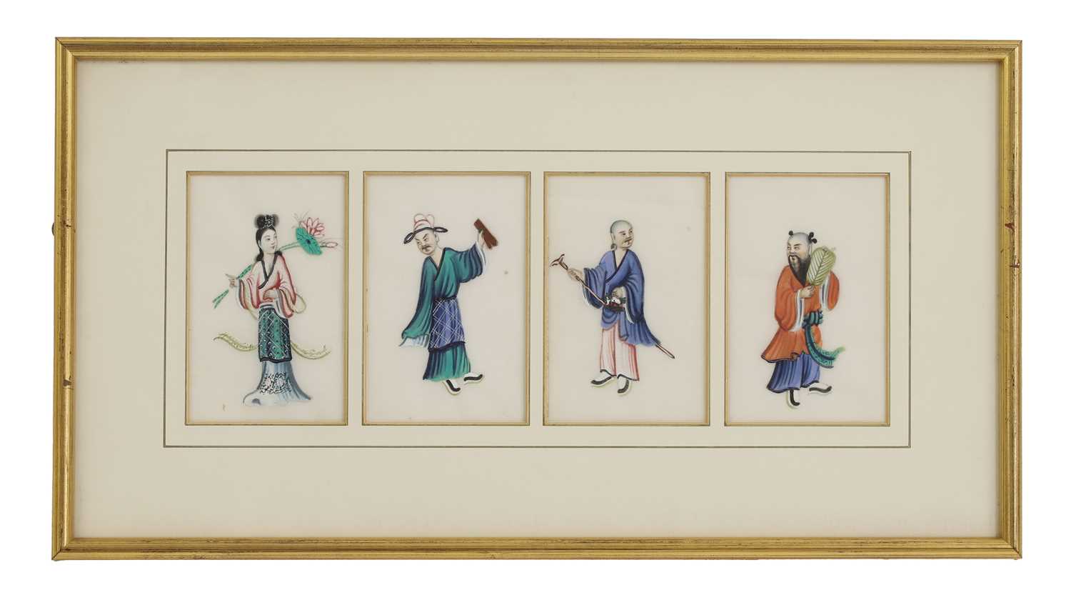 A collection of Chinese pith paper paintings, - Image 6 of 7