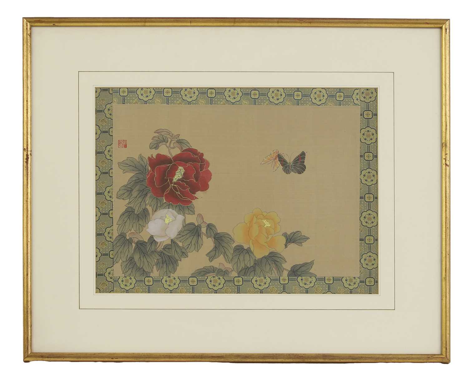 A group of six Chinese watercolour paintings, - Image 6 of 7