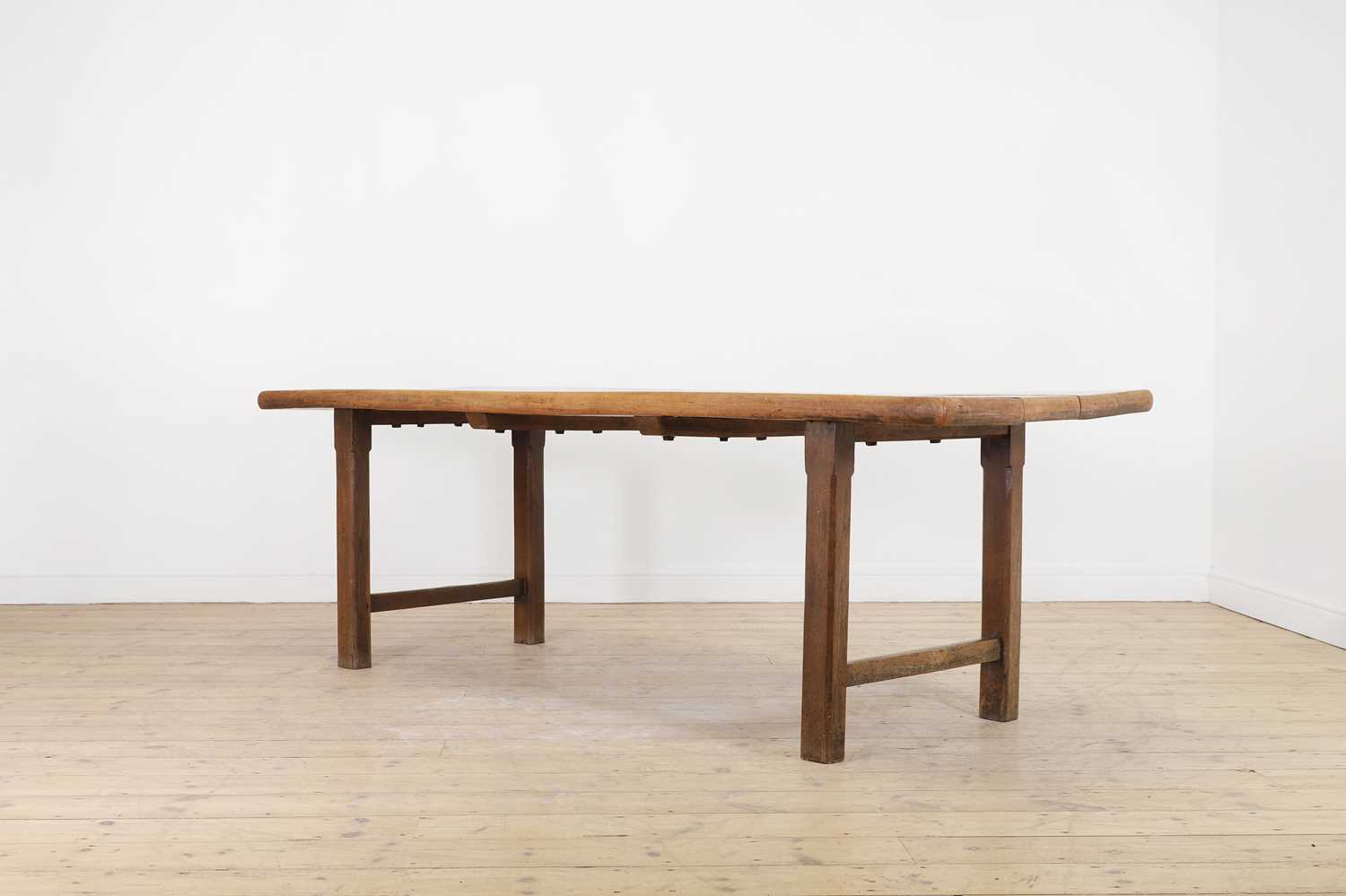 A provincial oak and beech farmhouse table, - Image 4 of 5