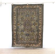 A Central Persian part silk Qum rug,