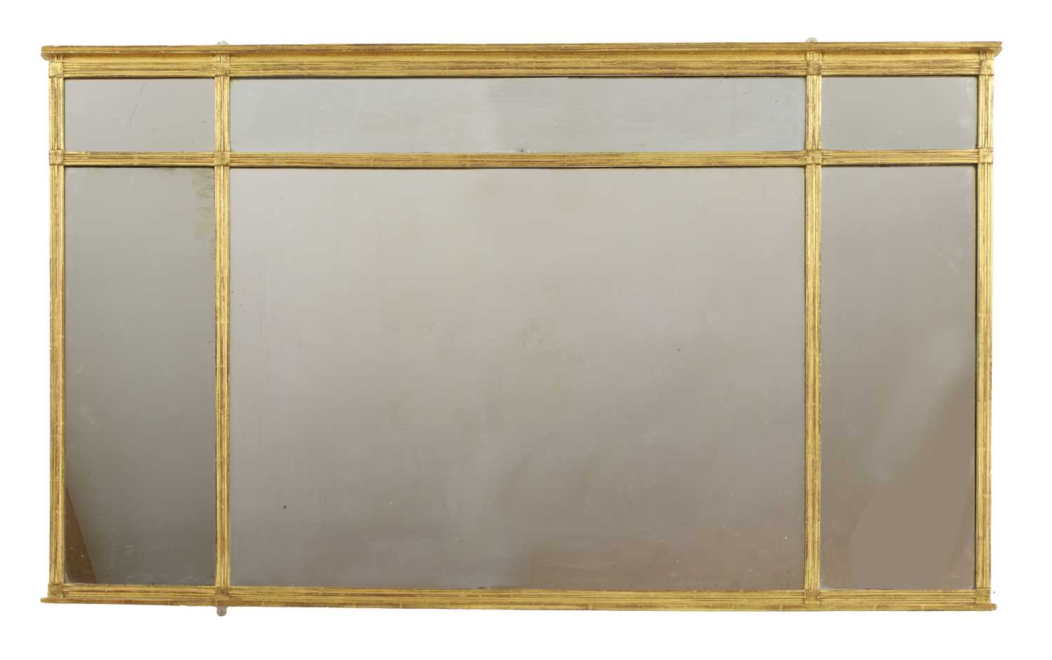 A gilt overmantle mirror,