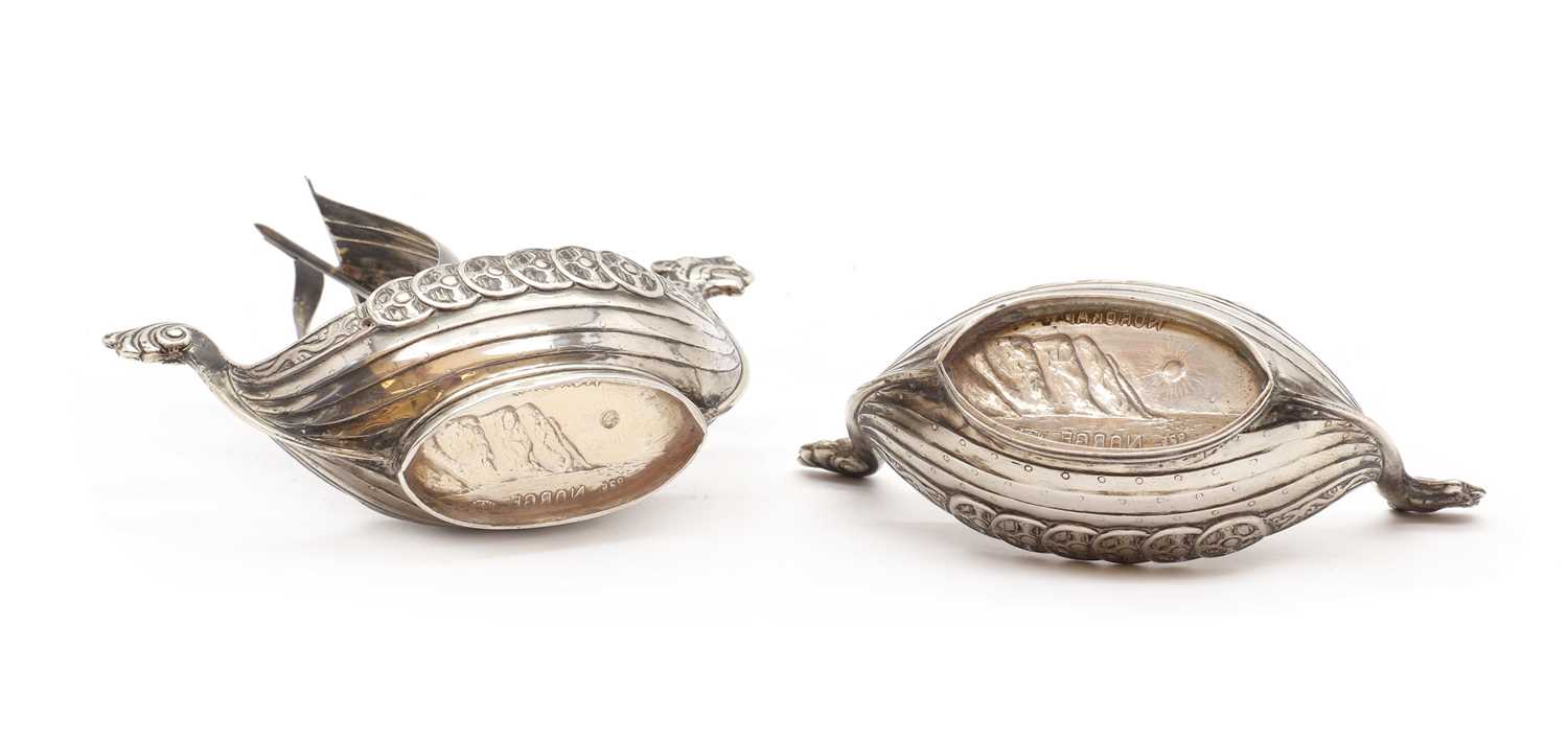 A pair of Norwegian silver salts, - Image 3 of 3