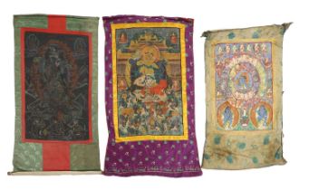 Three Tibetan thangka,
