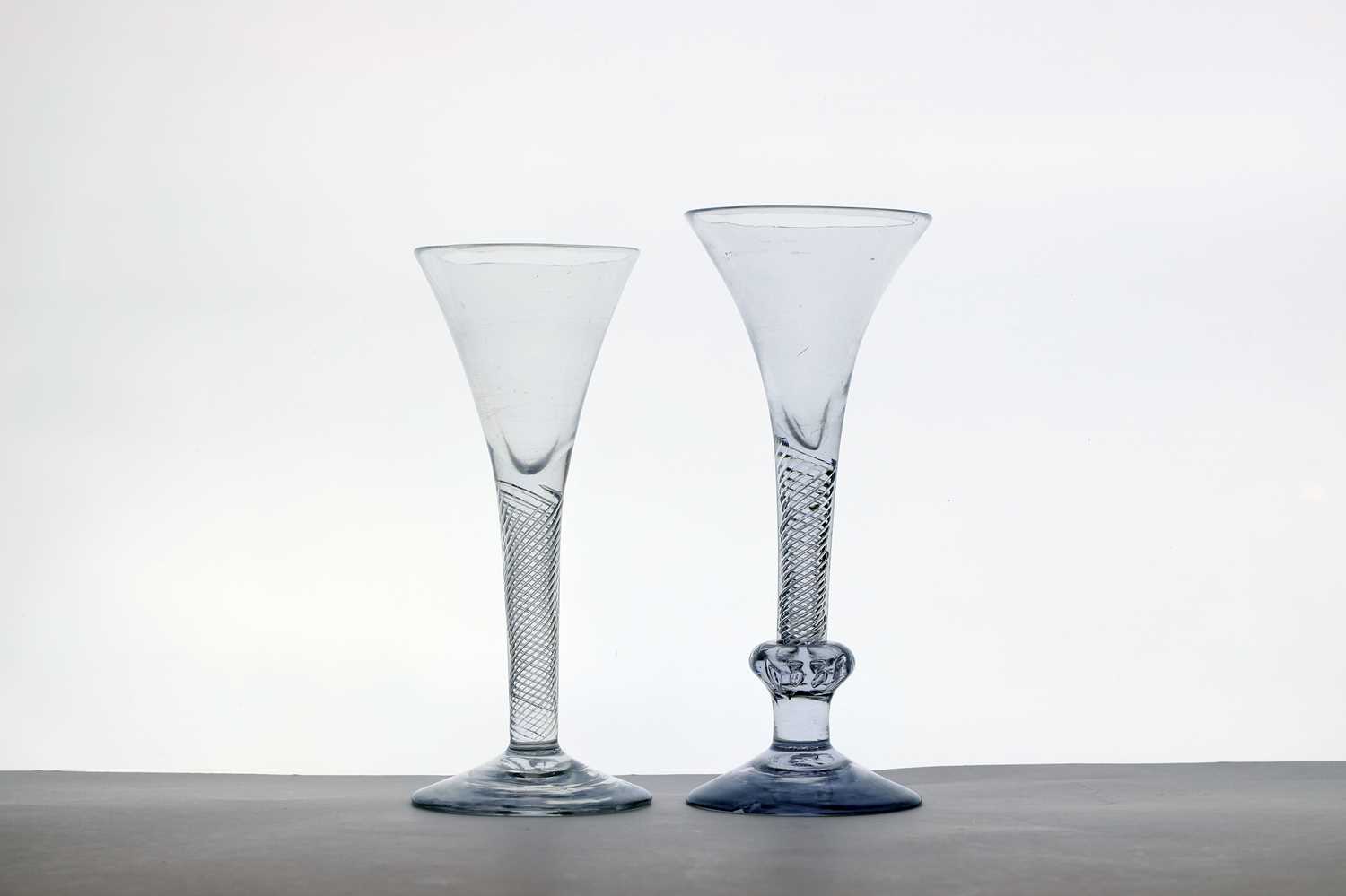 An 18th century air twist wine glass