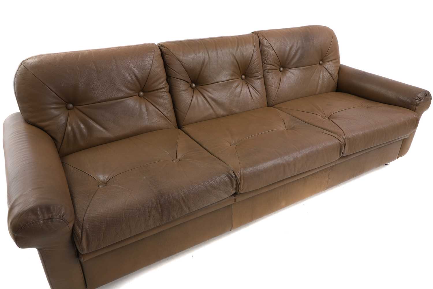 A Danish three seater leather sofa, - Image 2 of 3