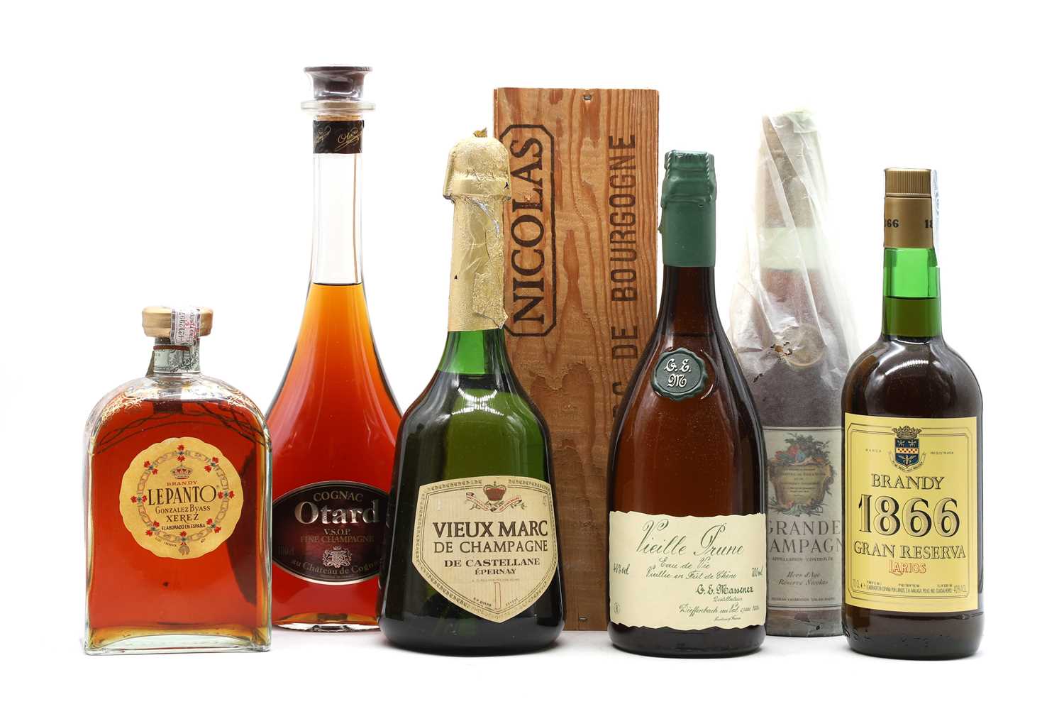 A selection of Cognacs and spirits