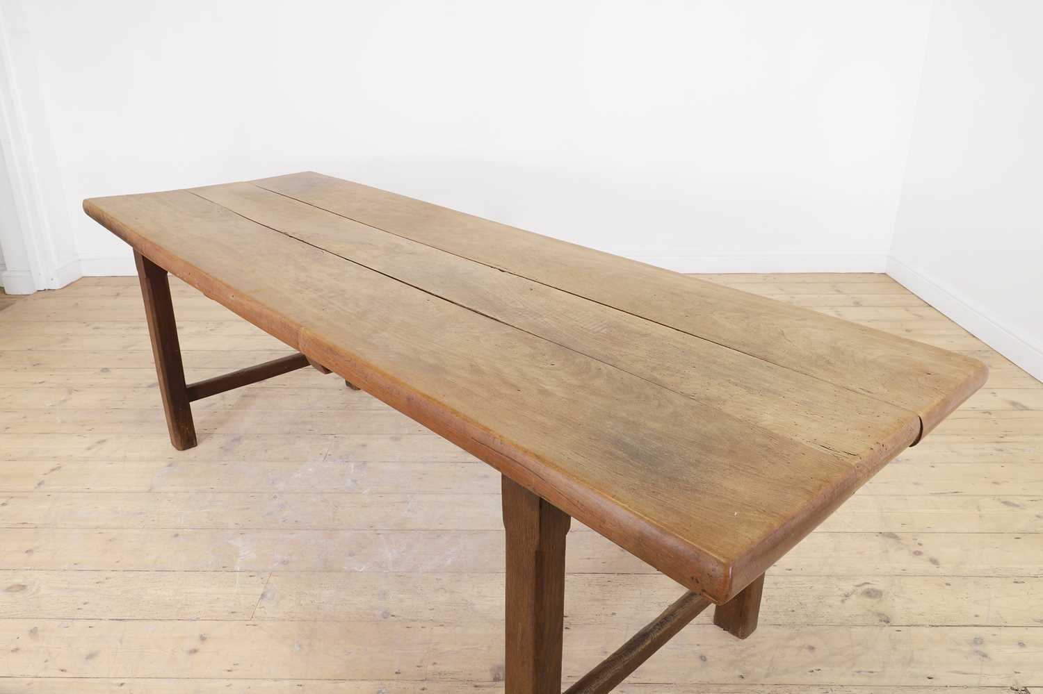 A provincial oak and beech farmhouse table, - Image 5 of 5