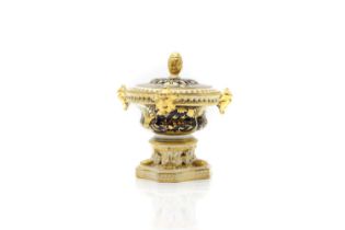 A Royal Crown Derby porcelain pot-pourri vase with cover,