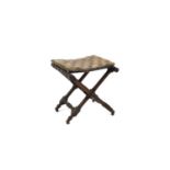A mahogany folding luggage rack stool,