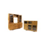 Two Ercol ash cabinets