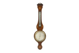 A George III mahogany banjo barometer,