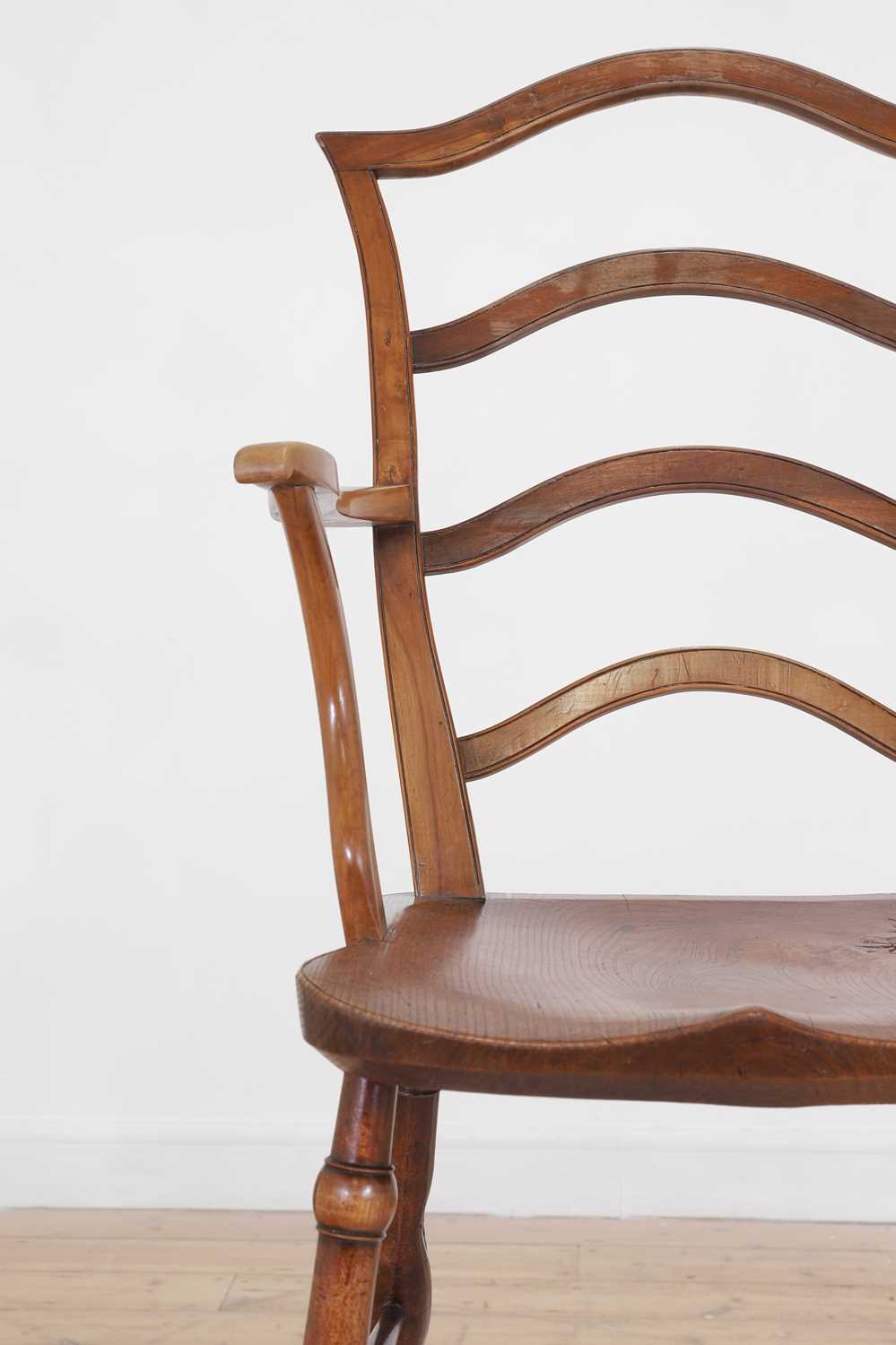 A set of seven vernacular elm and fruitwood chairs, - Image 6 of 7