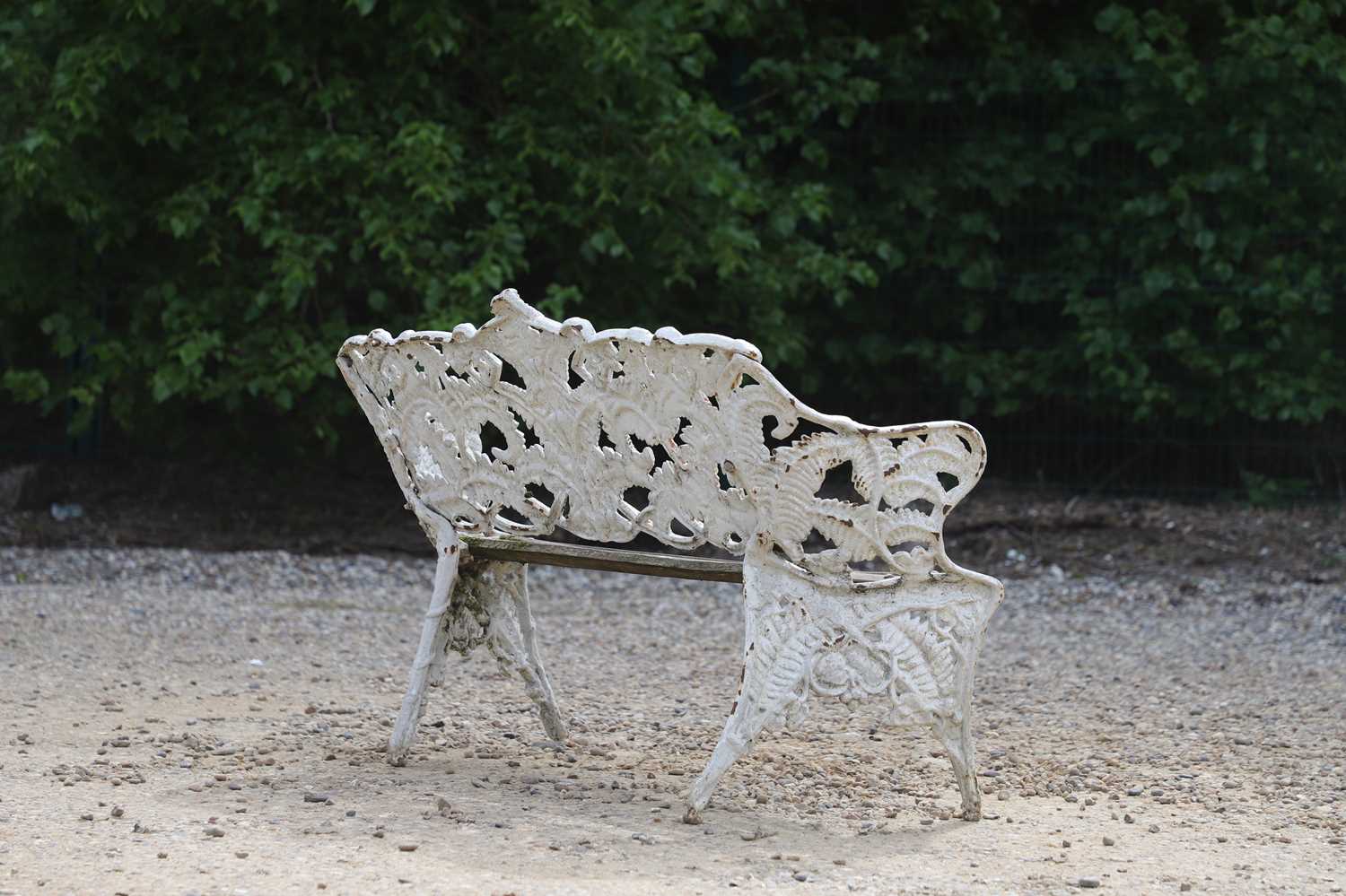A Coalbrookdale-style painted cast iron garden bench, - Image 2 of 6