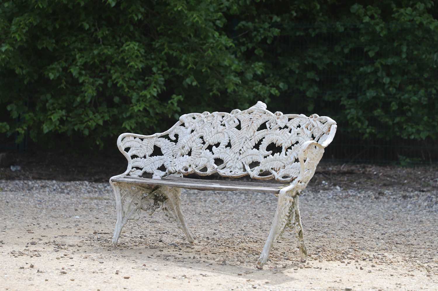 A Coalbrookdale-style painted cast iron garden bench, - Image 6 of 6