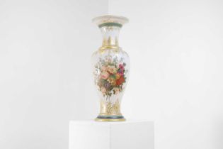 An opaline glass vase,