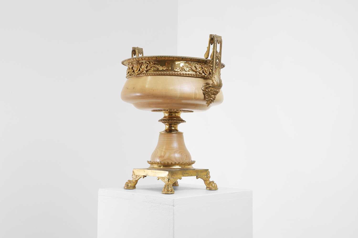 A Louis XVI-style gilt-metal and turned birch urn, - Image 5 of 7