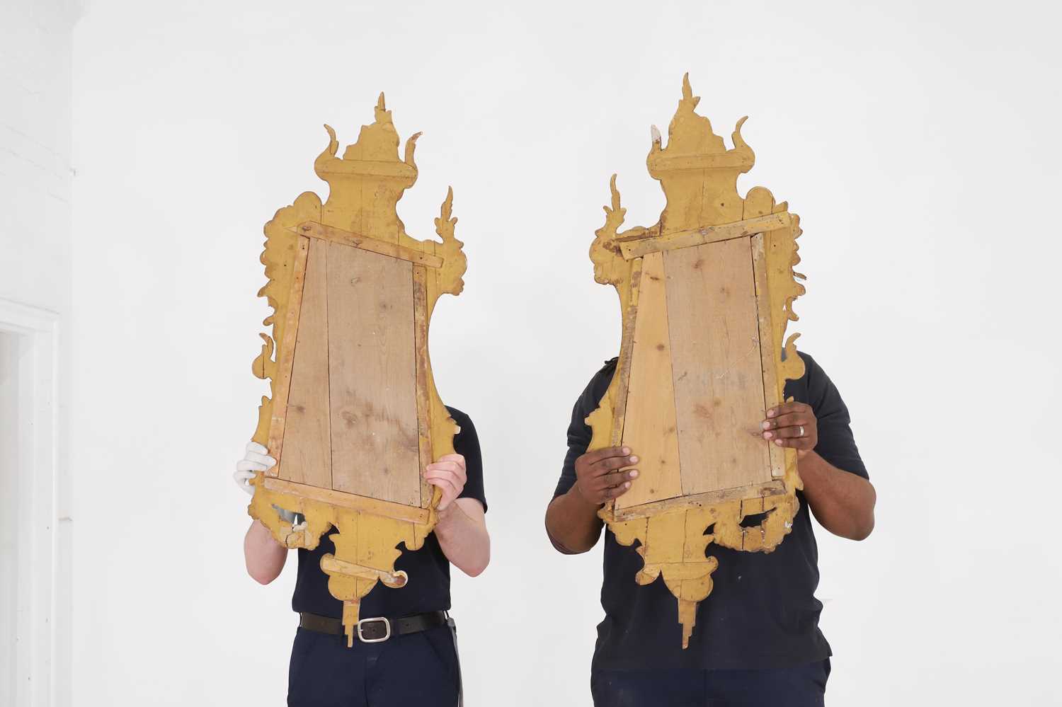 A pair of painted wooden mirrors, - Image 2 of 5