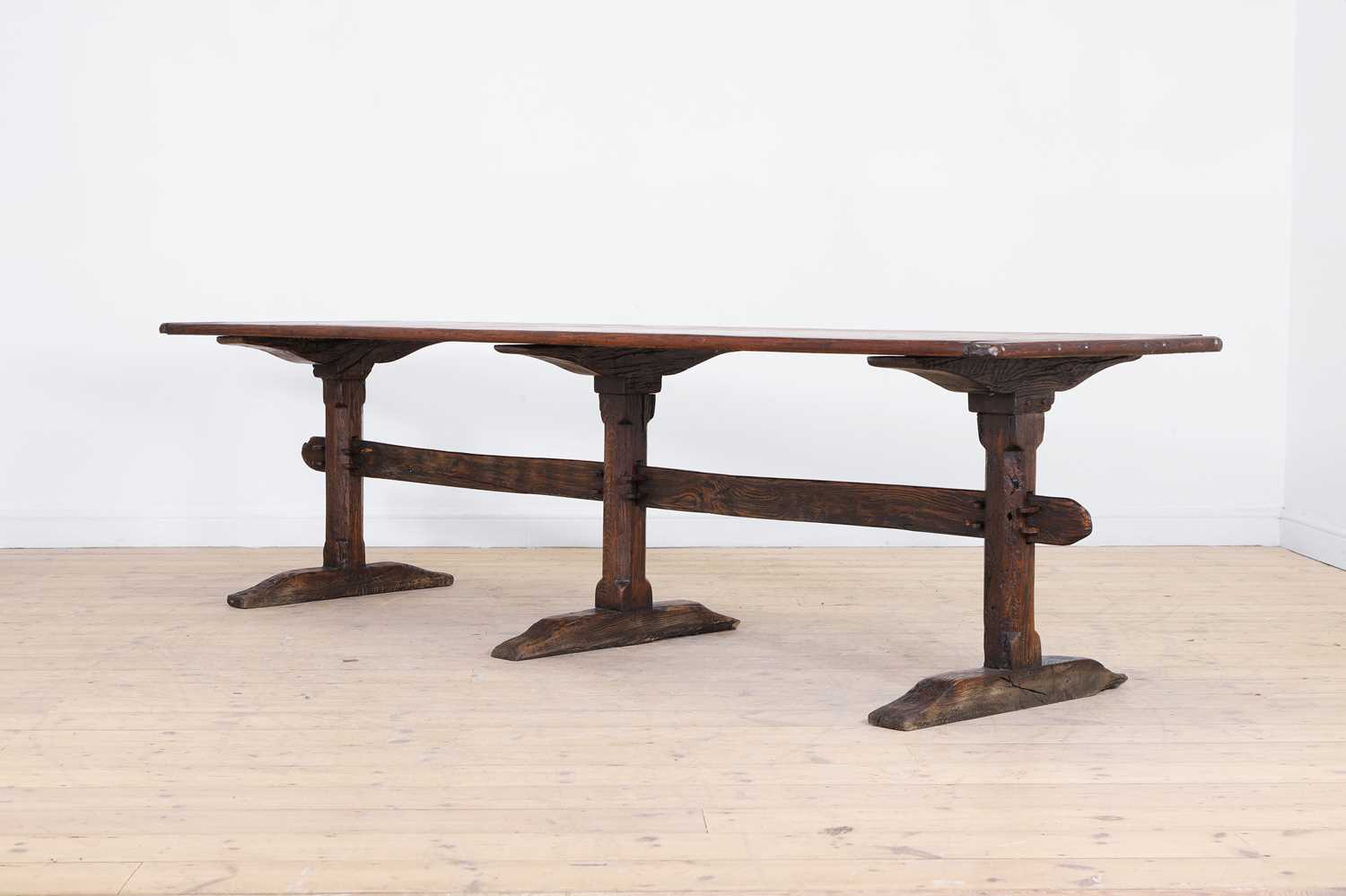 A long pine refectory table,