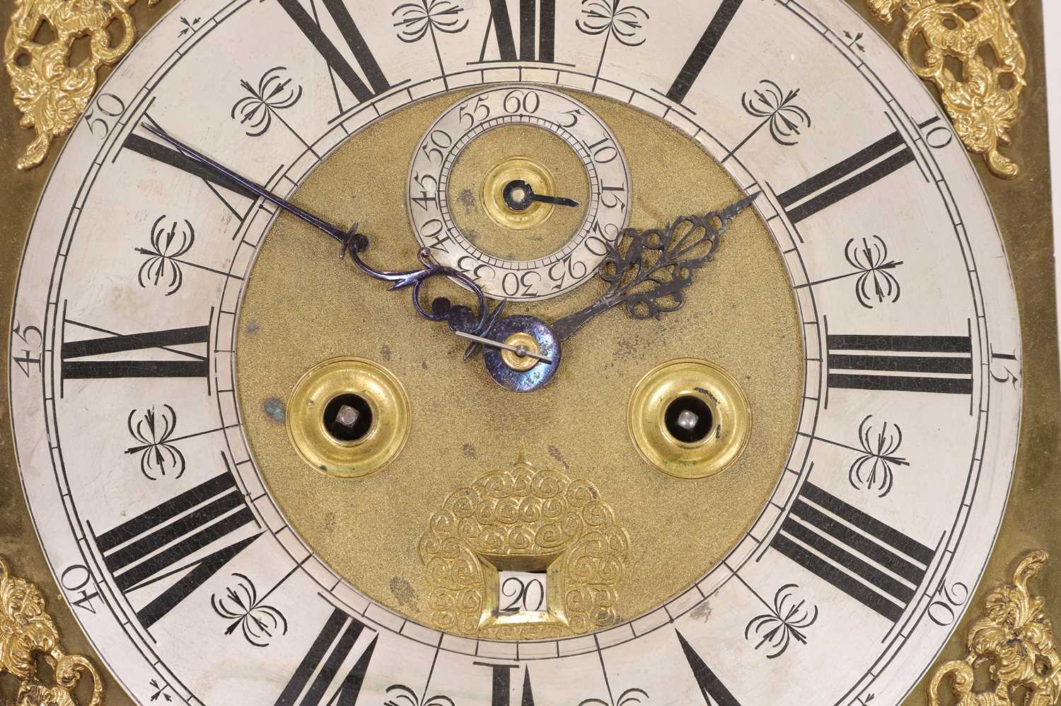 A William and Mary brass and silvered longcase clock movement, - Image 3 of 6